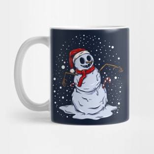 Creepy Christmas Snowman Illustration Mug